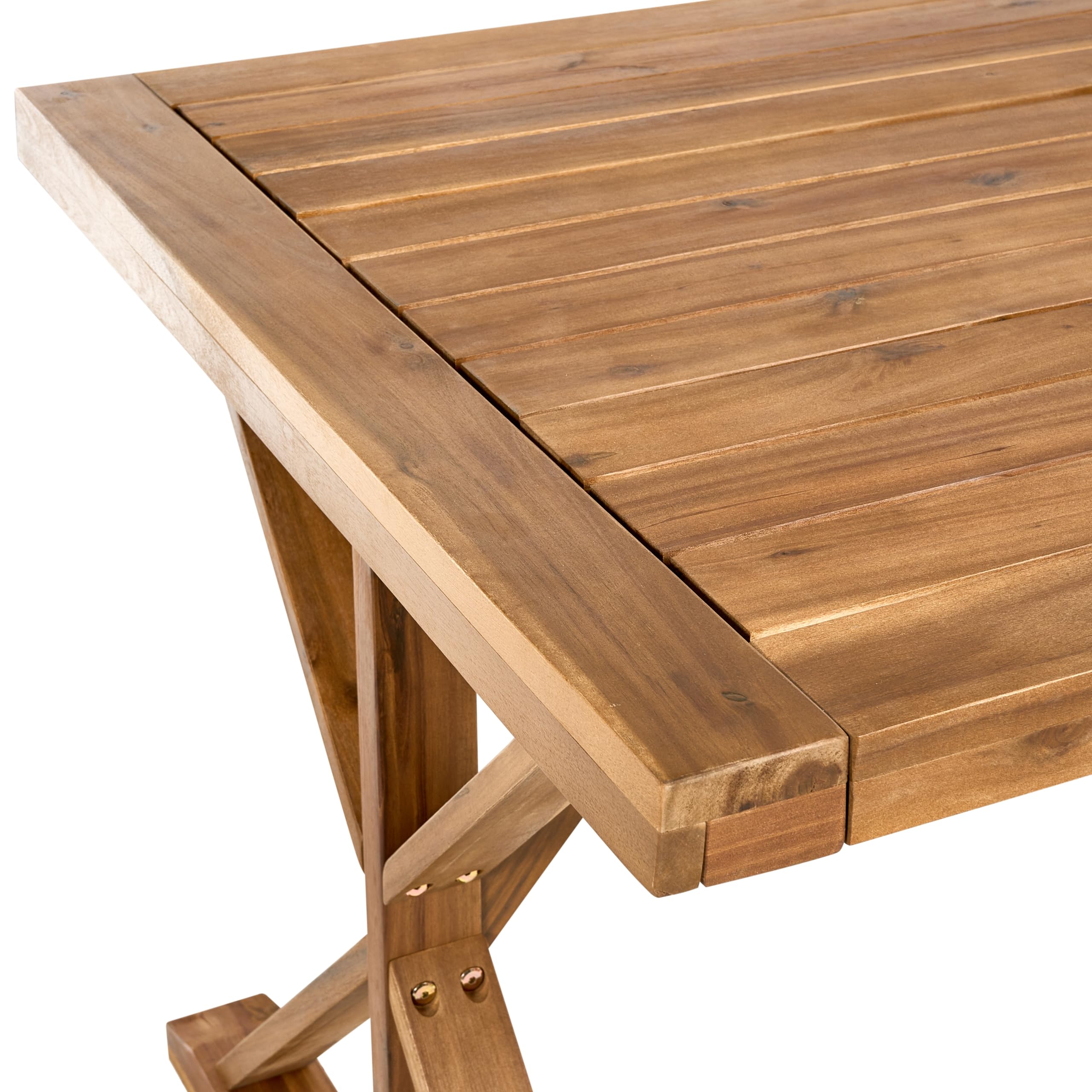 Beliani Gartentisch Akazienholz braun rechteckig 180 x 90 cm für 6 Personen Calabritto