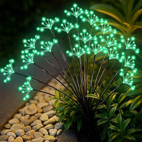 Miniatura 11 de Luces Solares de Jardín Paquete de 2 Impermeables Luces Solares Oscilantes de Ráfaga de Estrellas Luces Exteriores para Jardín Patio Sendero Camino