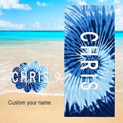 Miniatura 9 de Toallas de playa personalizadas de gran tamaño para adultos, toallas de playa personalizadas con nombre, toalla de playa de secado rápido para