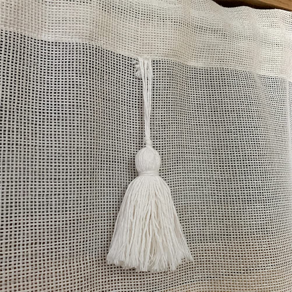 Krótkie zasłony, Zasłona Sheer Valance, krótka, przezroczysta, sztuczna tkanina lniana(W x H 100x75cm)
