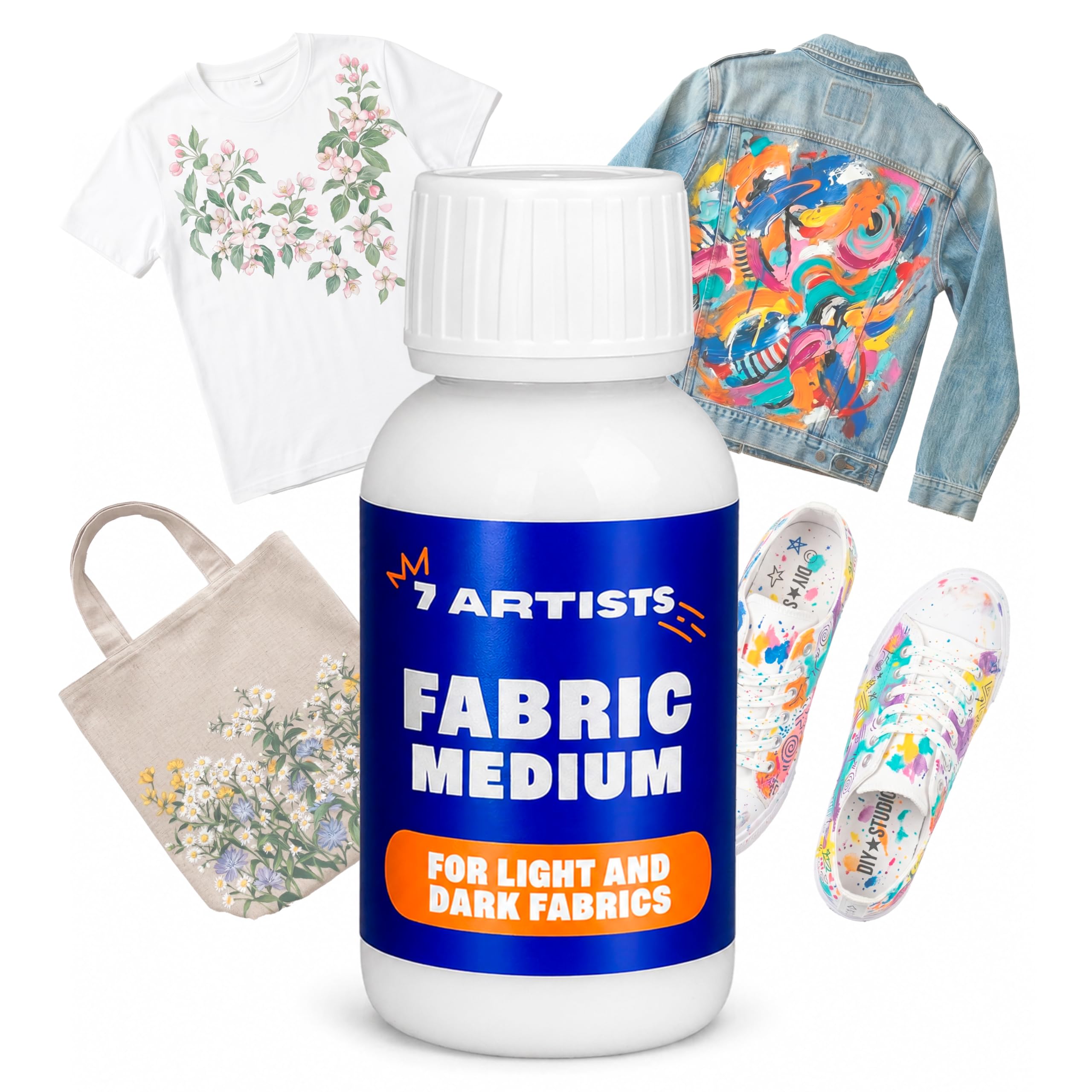 7 Artists Fabric Medium 125 ml - for Acrylic Paint | Acrylic Textile Medium Paint For Fabric