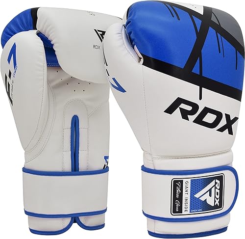 Miniatura 5 de RDX Guantes de boxeo EGO, Sparring Muay Thai Kickboxing MMA Guantes de entrenamiento pesado, cuero Maya Hide Ventilado, soporte largo, almohadillas