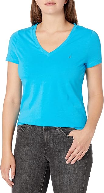 Amazon.com: Nautica - Camiseta de manga corta con cuello en V para mujer, playera  de manga corta con cuello en V, M : Ropa, Zapatos y Joyería
