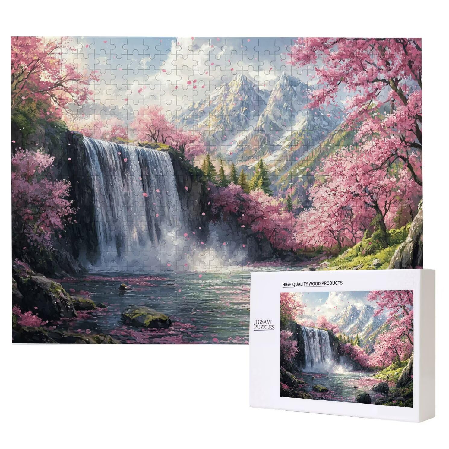 Jigsaw Puzzle, 4000 Pezzi Puzzle Classici, Rosa Puzzle Rilassamento Intelligence, Mpossibile Difficile Puzzles impegnativo per adulti Puzzles per Gioco Familiare, Regalo per Amore Amico Cascate K0F307