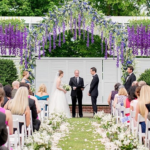 Miniatura 7 de AITISOR Paquete de 24 guirnaldas artificiales de vid de glicina falsa (3.75 pies), guirnalda colgante de flores de seda para decoración del hogar,