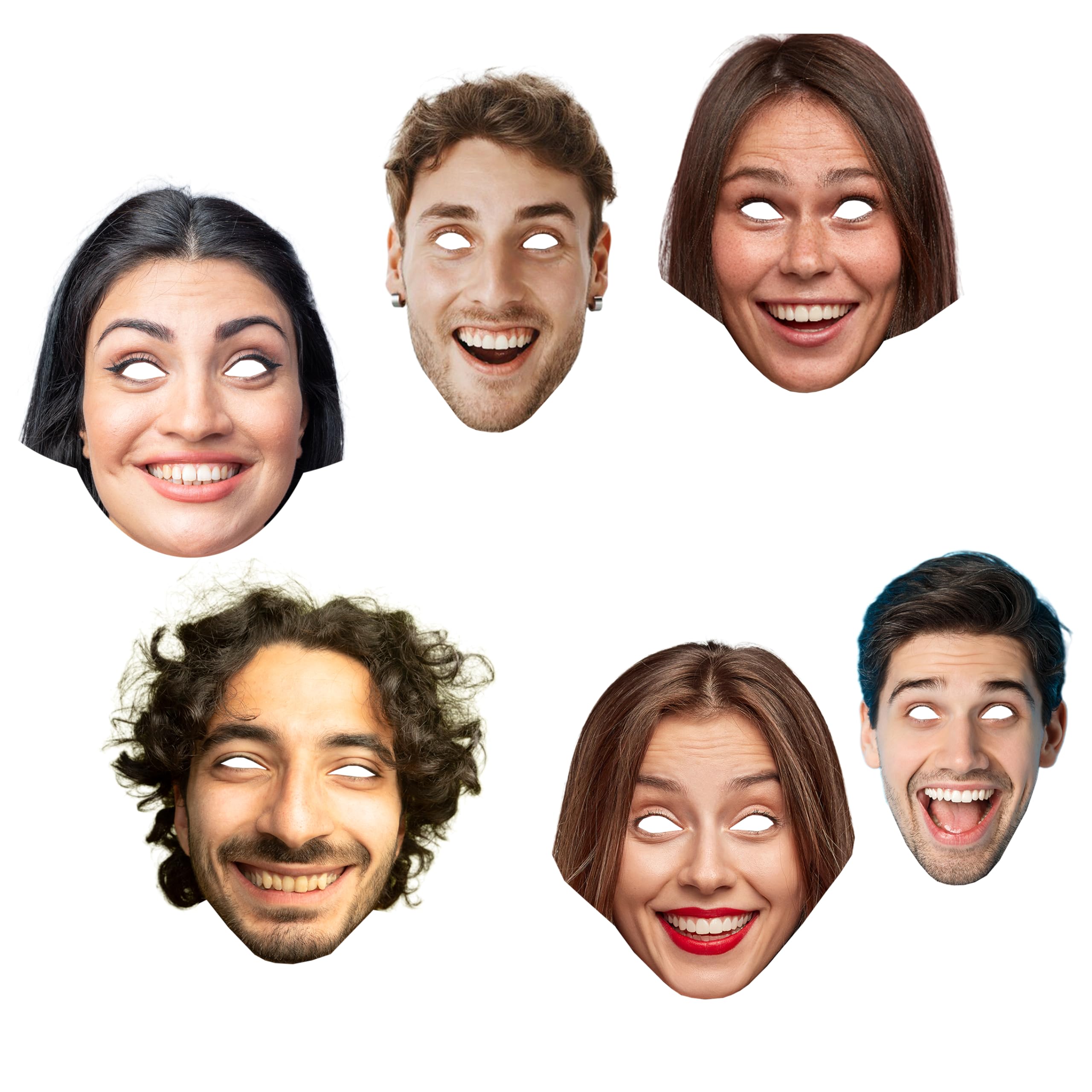 FoxyPrinting | 1 x Best Personalised Face Masks | Ready To Wear or DIY| One Size fits All | Ultra Realistic Masks - Funny Hen Night, Stag do Party Accessory.