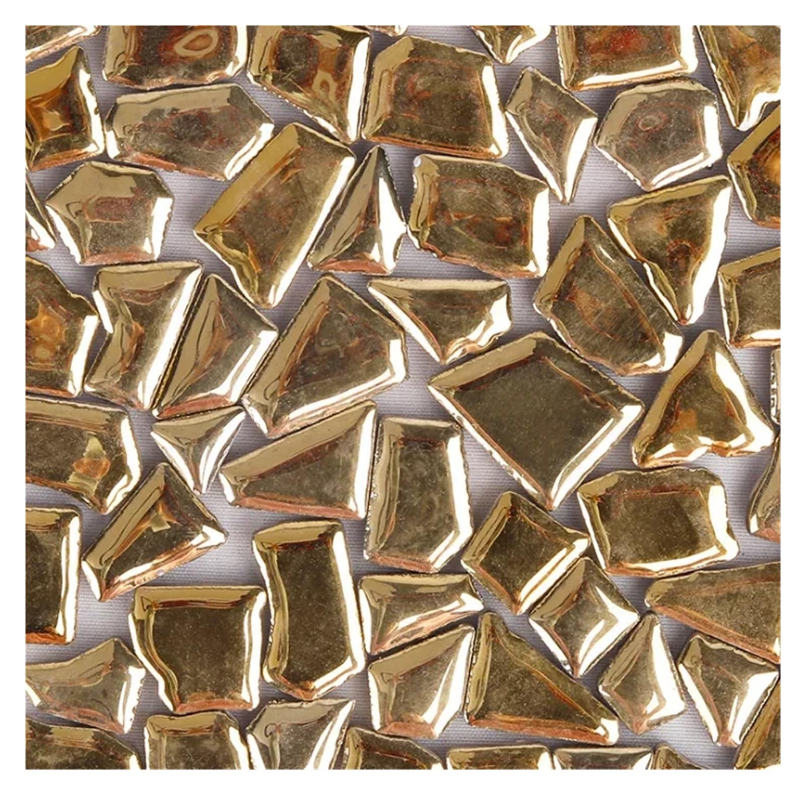 Sppeoukj Gold 100G Porcelain Mosaic Tiles Diy Craft Ceramic Making Materials Hobby Pieces Bulk(Gold)