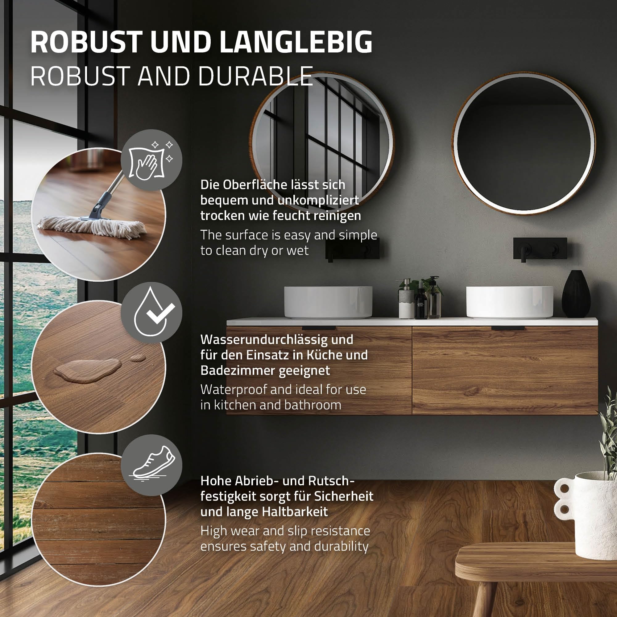 ML-Design Pavimento in PVC Parquet Vinile Deluxe Marrone Quercia a Click 35 pezzi 122x18 cm 7,7 m² 4,2 mm Listoni Laminati a Incastro Antiscivolo Pavimentazione Impermeabile Classe di Utilizzo 34