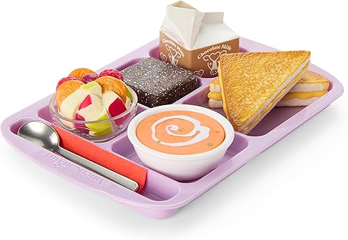 American Girl Truly Me - Muñeca hambrienta de 18 pulgadas para almuerzo caliente con sándwich, sopa, fruta y brownie, para mayores de 6 años