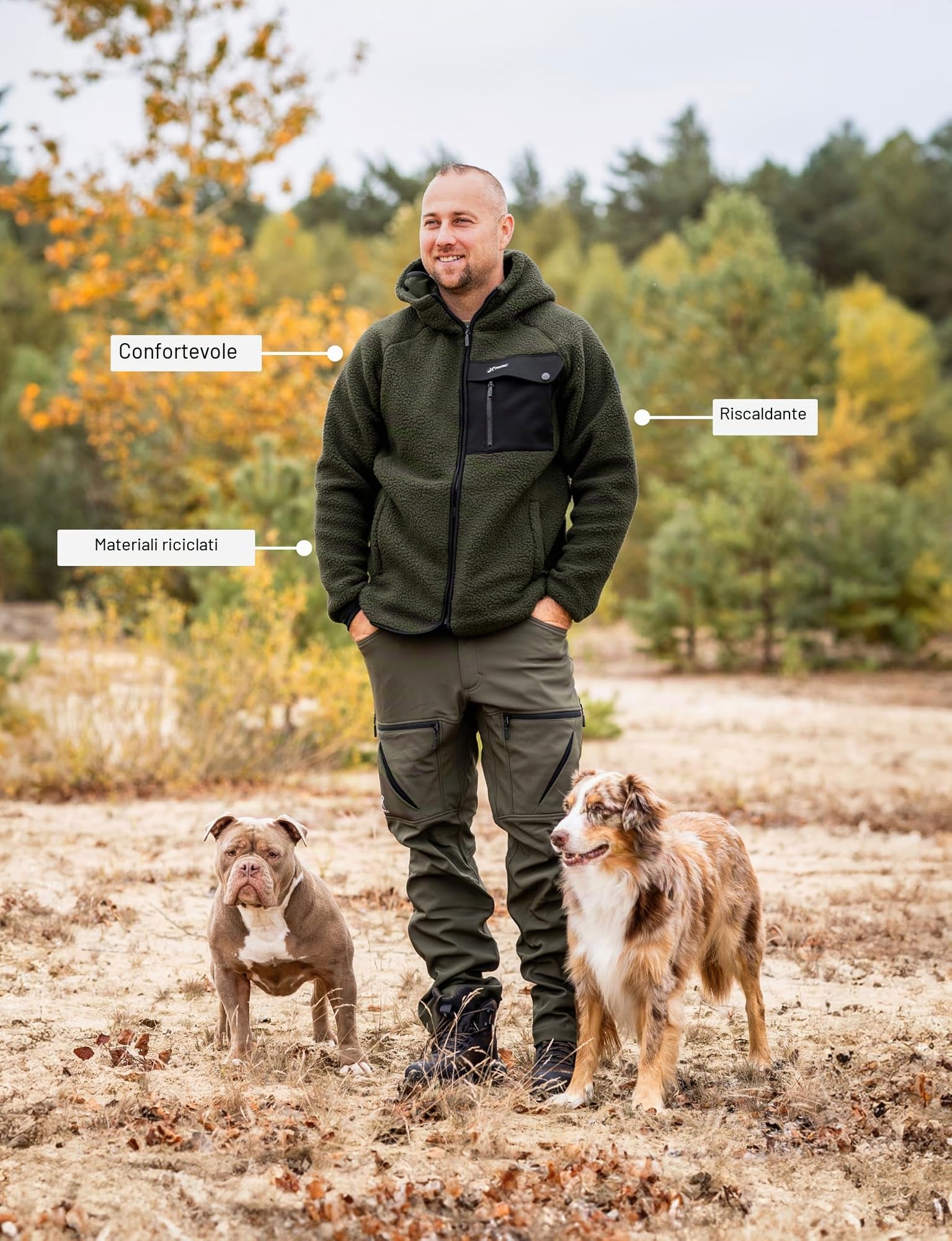 RevolutionRace Sherpa Hoodie da Uomo, Giacca in Pile Ottima per le Escursioni e le Avventure All'aria Aperta, Forest Night, L