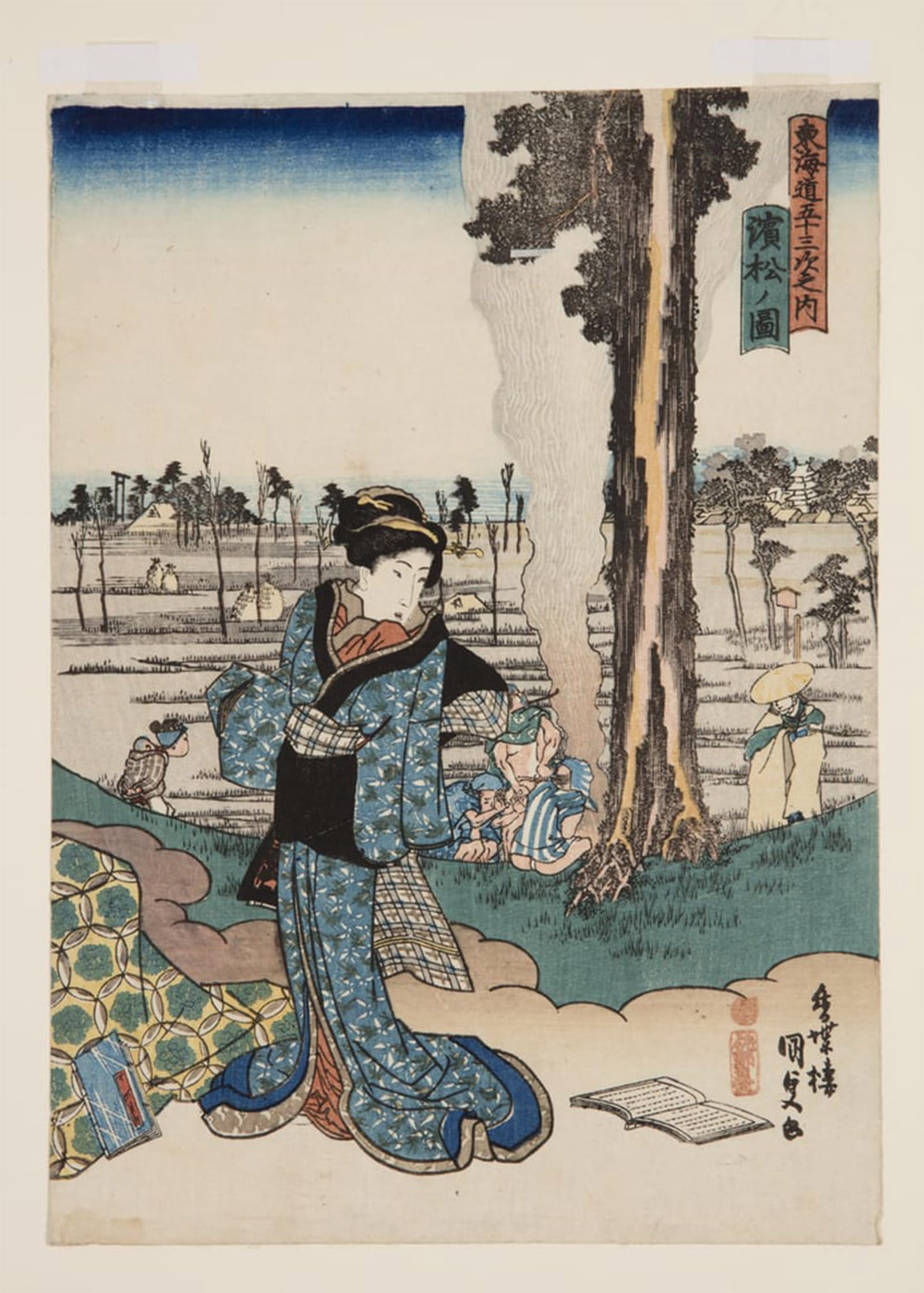 ARTXLXXBN Famous Painting Canvas Artwork Graffiti Print View of Hamamatsu by Utagawa Kunisada Portrait Canvas Image for Home Decor 60x90cm