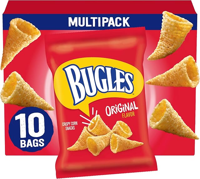 Bugles Crispy Corn Snacks, Arôme original, Sac à snack, 8.75 oz 10 Sacs