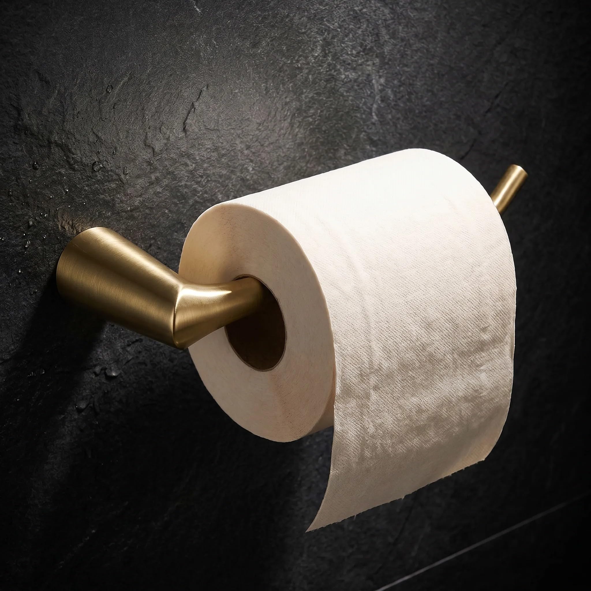 Rea - Portarrollos de Papel higiénico Vibe 16205 - Oro Cepillado - Metal - 7,8 x 22,5 x 3,5 cm