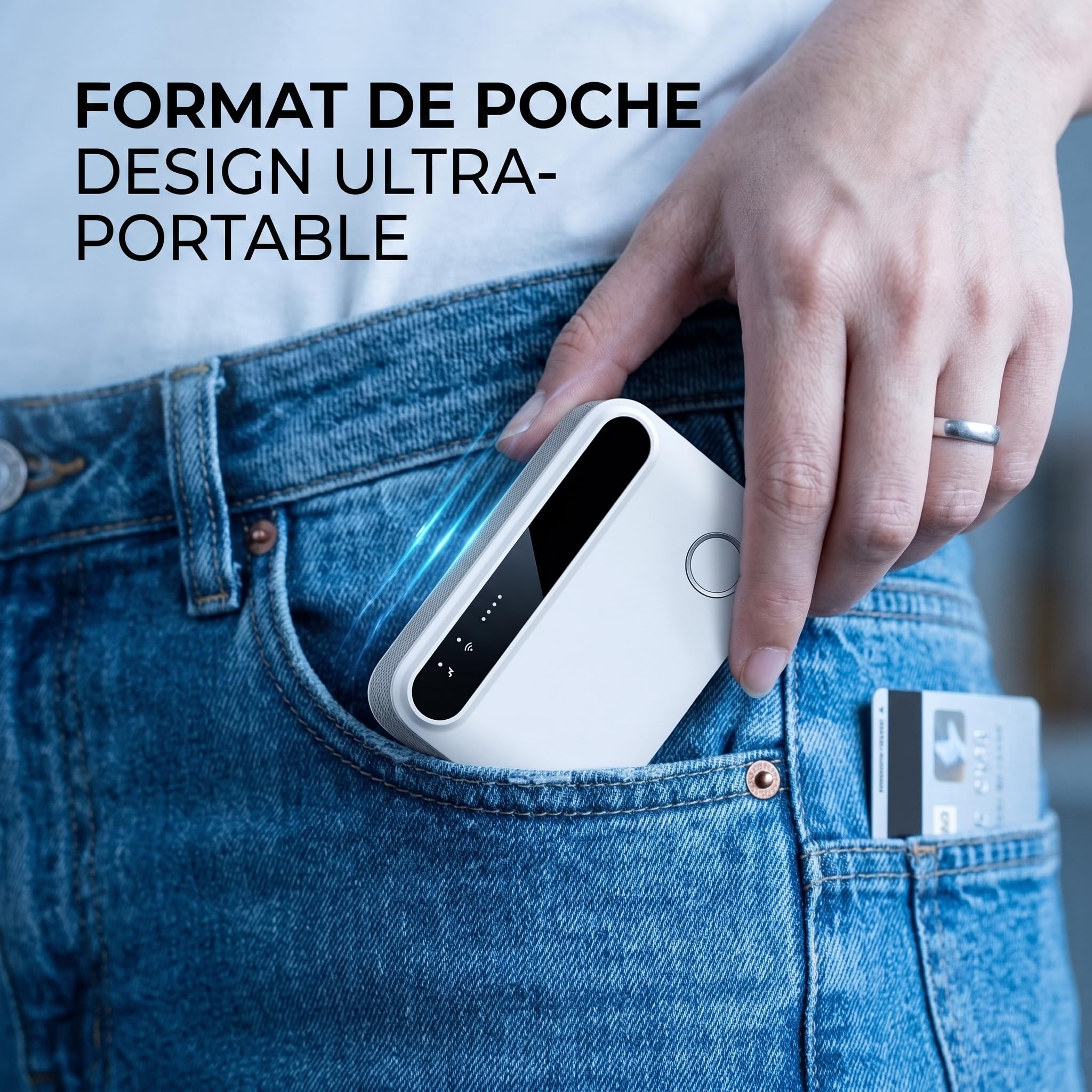 Routeur 5G Pocket WiFi débloqué sans abonnement, Modem 5G/4G Haut débit Compatible Carte SIM, Hotspot Mobile WiFi 6 Multi-appareils Jusqu’à 28 connexions pour Voyage et télétravail
