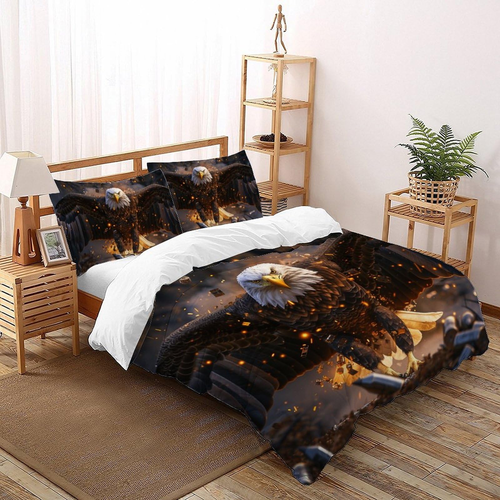 Housse de couette 3D animaux pour une chambre style chalet sauvage