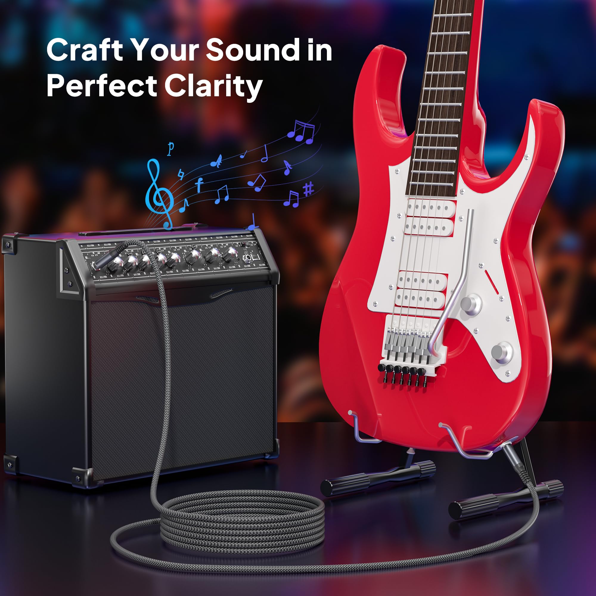 Elebase Cavo Audio TS Chitarra Elettrica 3 Meters 2 Pezzi,Cavo Jack 6,35mm a 6,3mm Maschio,Cavi Guitar 90 Gradi Angolare 1/4” per Strumenti Musicali,Accessori Chitarra,Basso,Tastiera Musicali,Amp