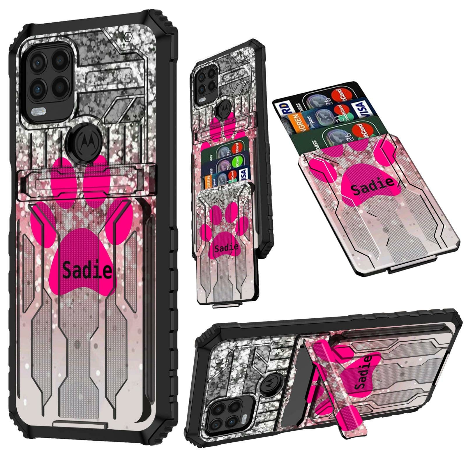 Amazon.com: Wallet Case for Motorola Moto G Stylus 5G 2021, Military Grade  Textured Matte Hybrid Design Drop Protect with Slide Detachable Card Holder  & Kickstand Heavy Duty Cover, Glitter Sadie Paw :