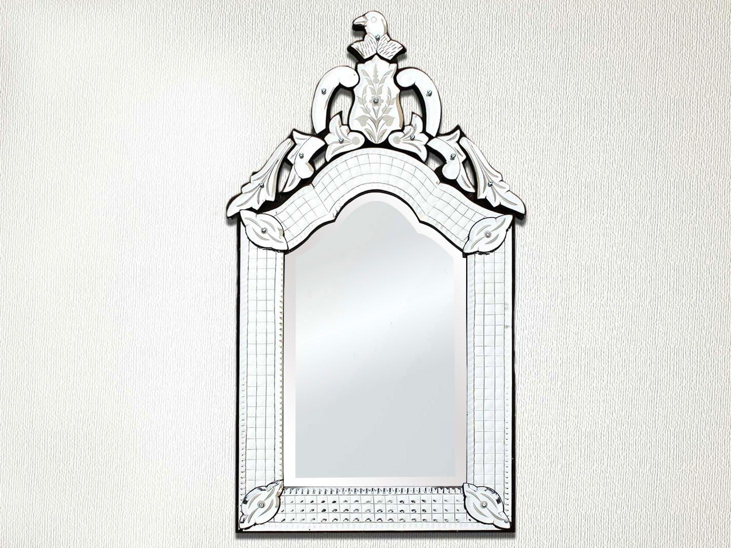 Indian Shelf 1 Piece Vocalforlocal Handmade Multicolor Glass Vintage Venetian Mirror