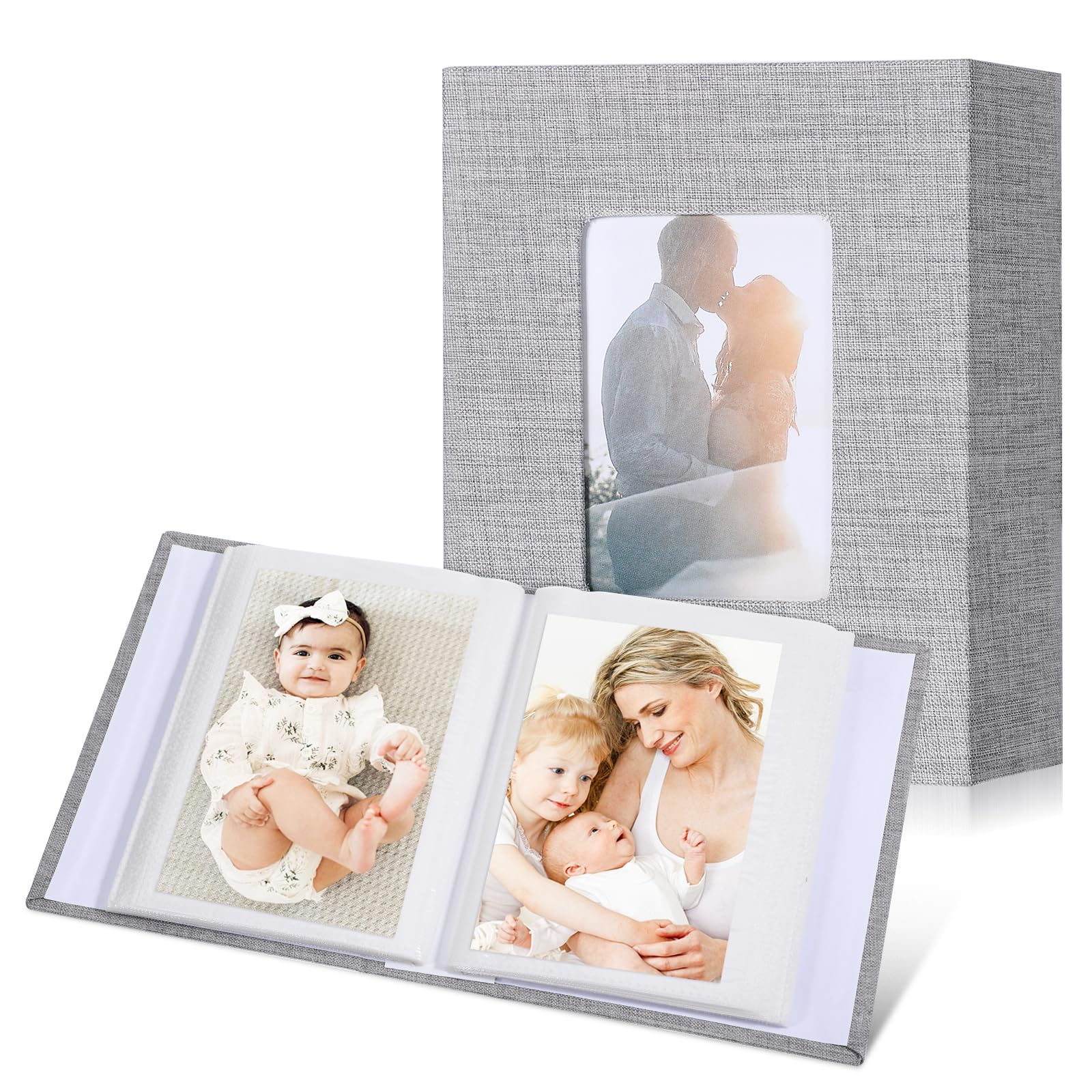 Álbum de fotos pequeño de 4 x 6 pulgadas, 100 páginas con capacidad para 200 fotos, capacidad extragrande, álbumes de fotos de 4 x 6 pulgadas, páginas sin ácidos, para fotos, aniversarios familiares