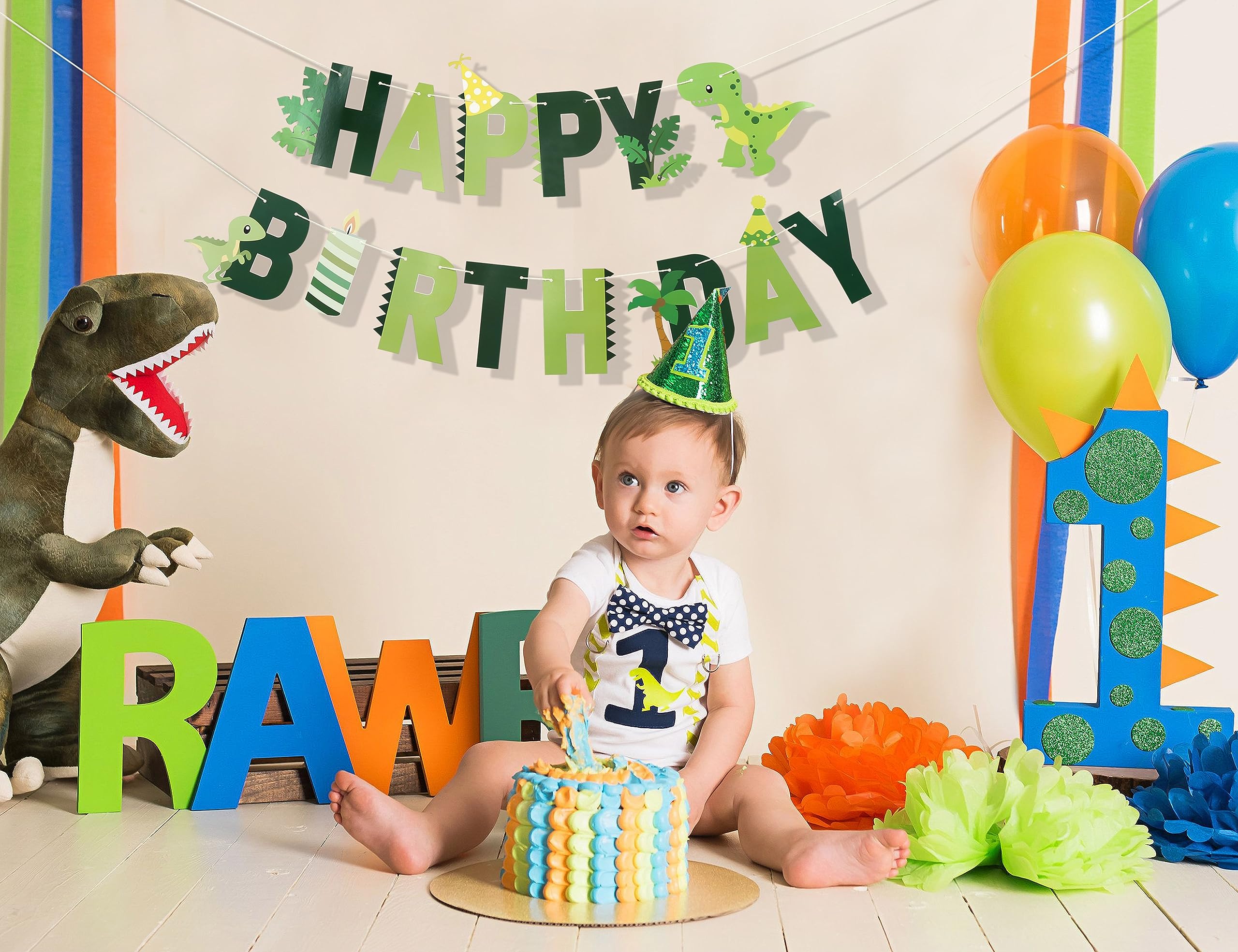 Personalised Dinosaur Birthday Banners - Party Banners, Childrens Birthday Banners