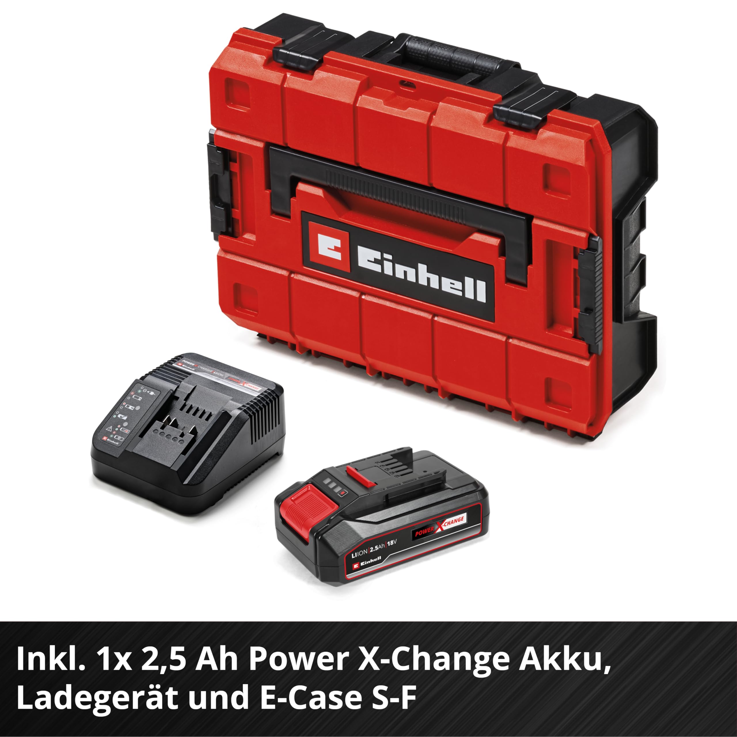 Einhell Akku-Astkettensäge GE-PS 18/15 Li BL Kit Power X-Change (18 V, Brushless, 12,5 cm Schnittlänge, werkzeugloser Schwert-/Kettenwechsel, inkl. 2,5 Ah Akku, Ladegerät, E-Case S-F)