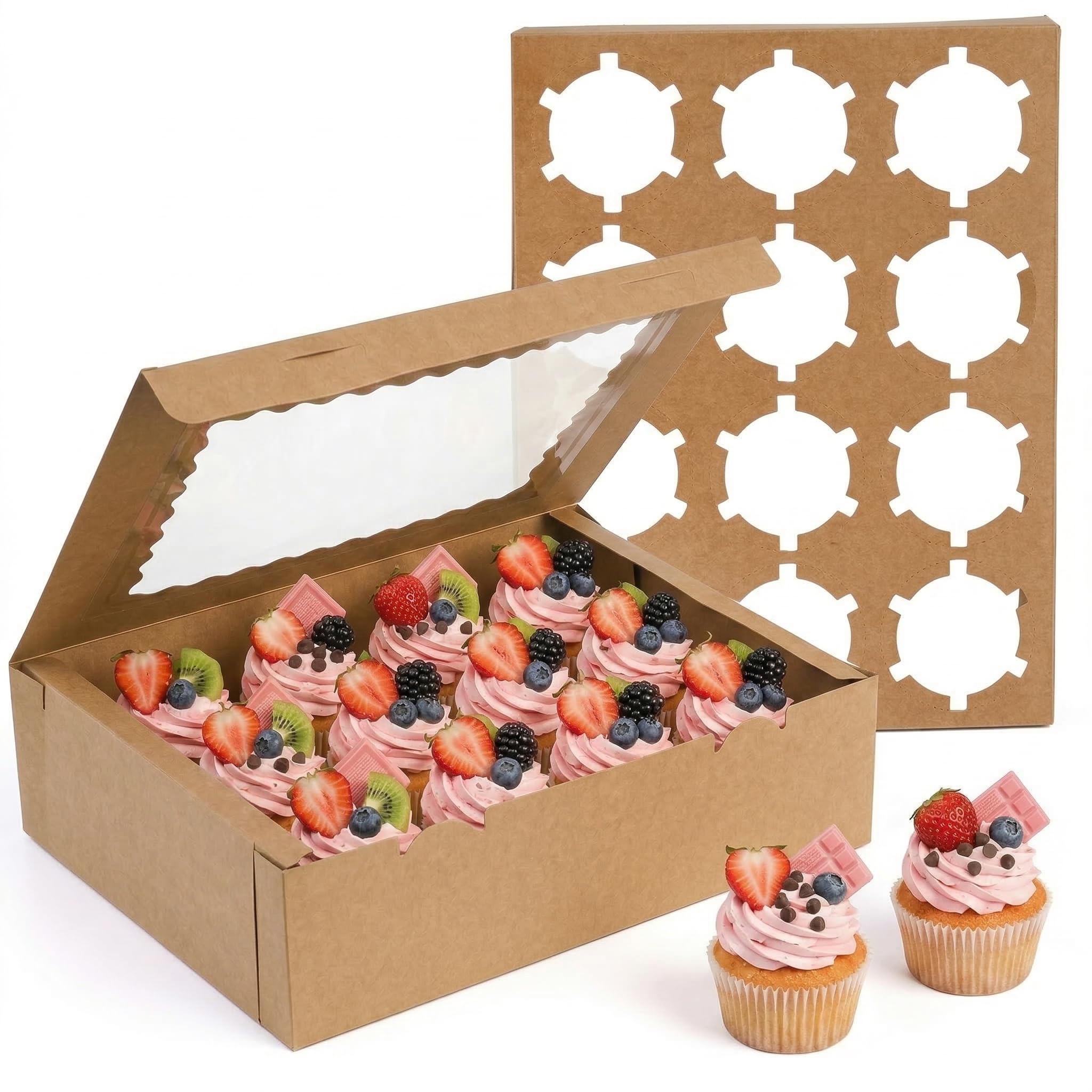 Amazon.com: Jucoan 20 Pack Cupcake Boxes, 12 Counts Dozen Cupcake