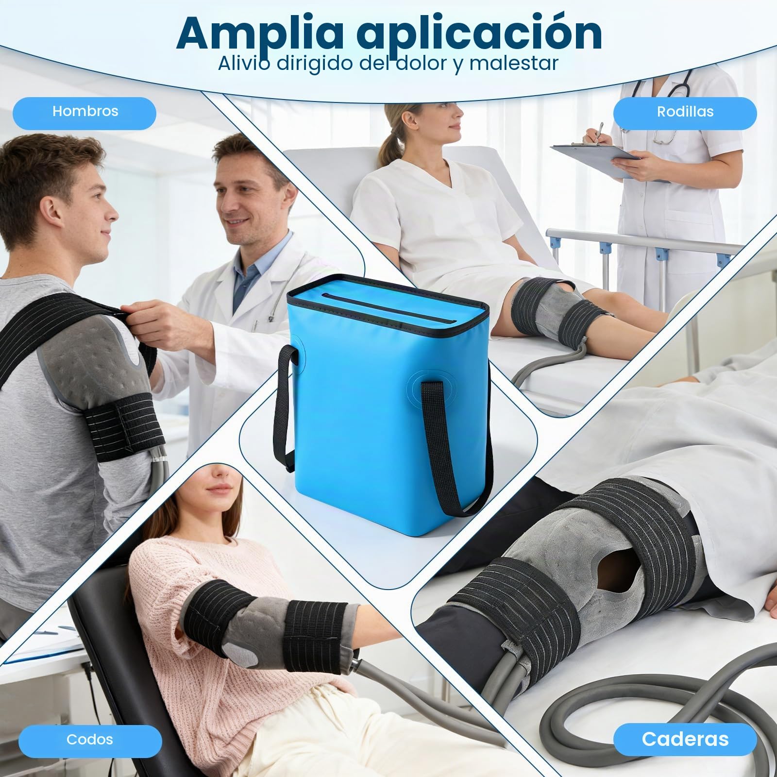 Bolsa de hielo Rodilla Cryo Machine 14L, Compresa Fría Máquina de Bolsillo de Frío Reutilizable, Cryo Pierna Bolsa de Hielo Tobillo Antifugas Mejorado, para Rodilla, Tobillo, Hombros, Espalda