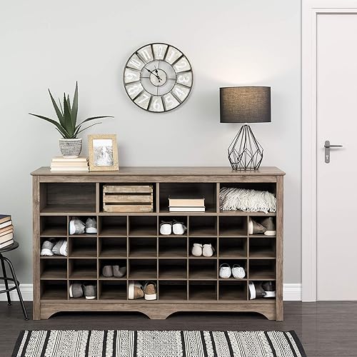 Miniatura 12 de Prepac Mesa consola blanca, armario de zapatos, armario de almacenamiento con 32 cubos de zapatos y 4 cubos de almacenamiento grandes de 15.5