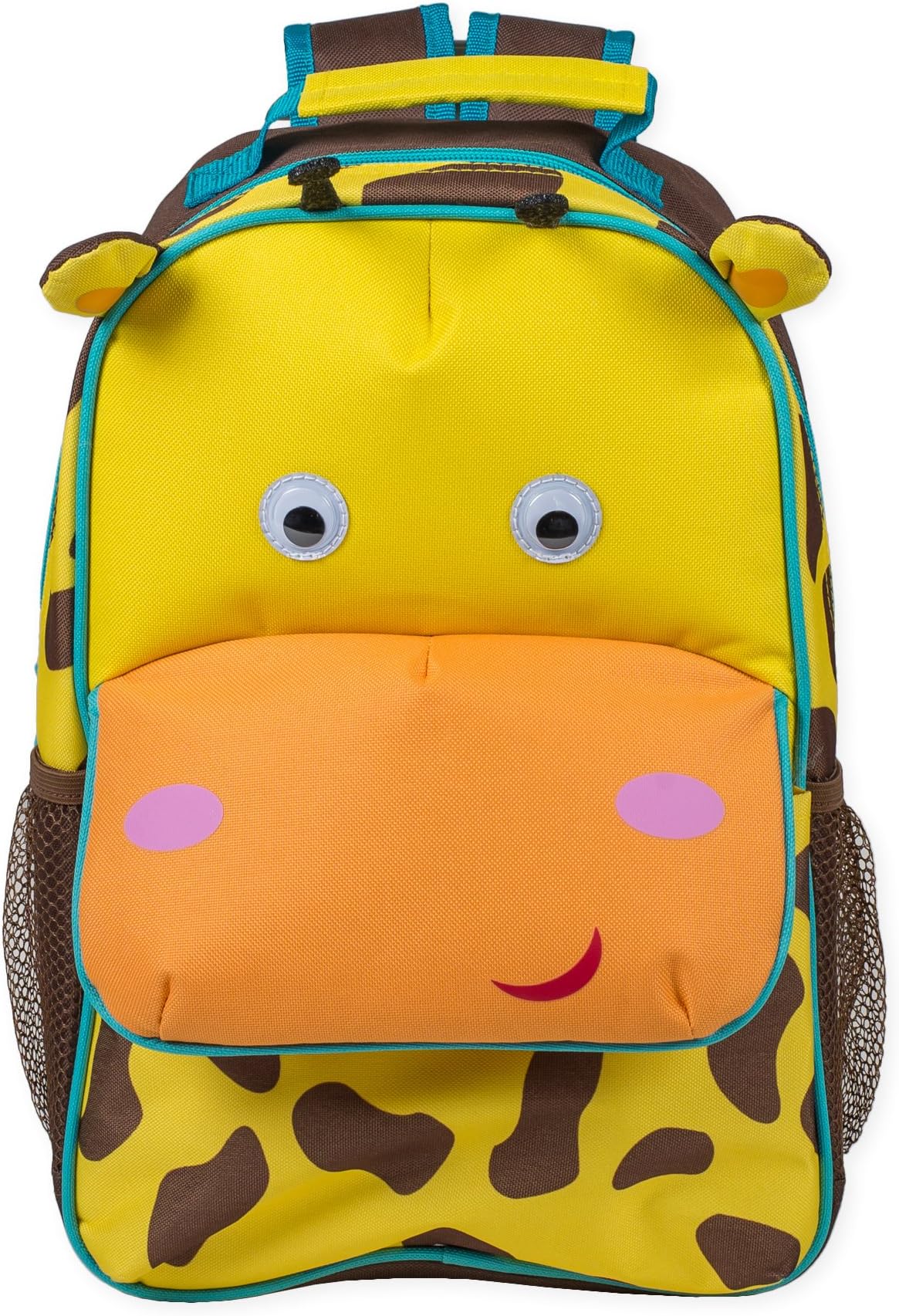 Brown Spot Giraffe Dimensional Animal Shape Water Resistant Preschool Backpack