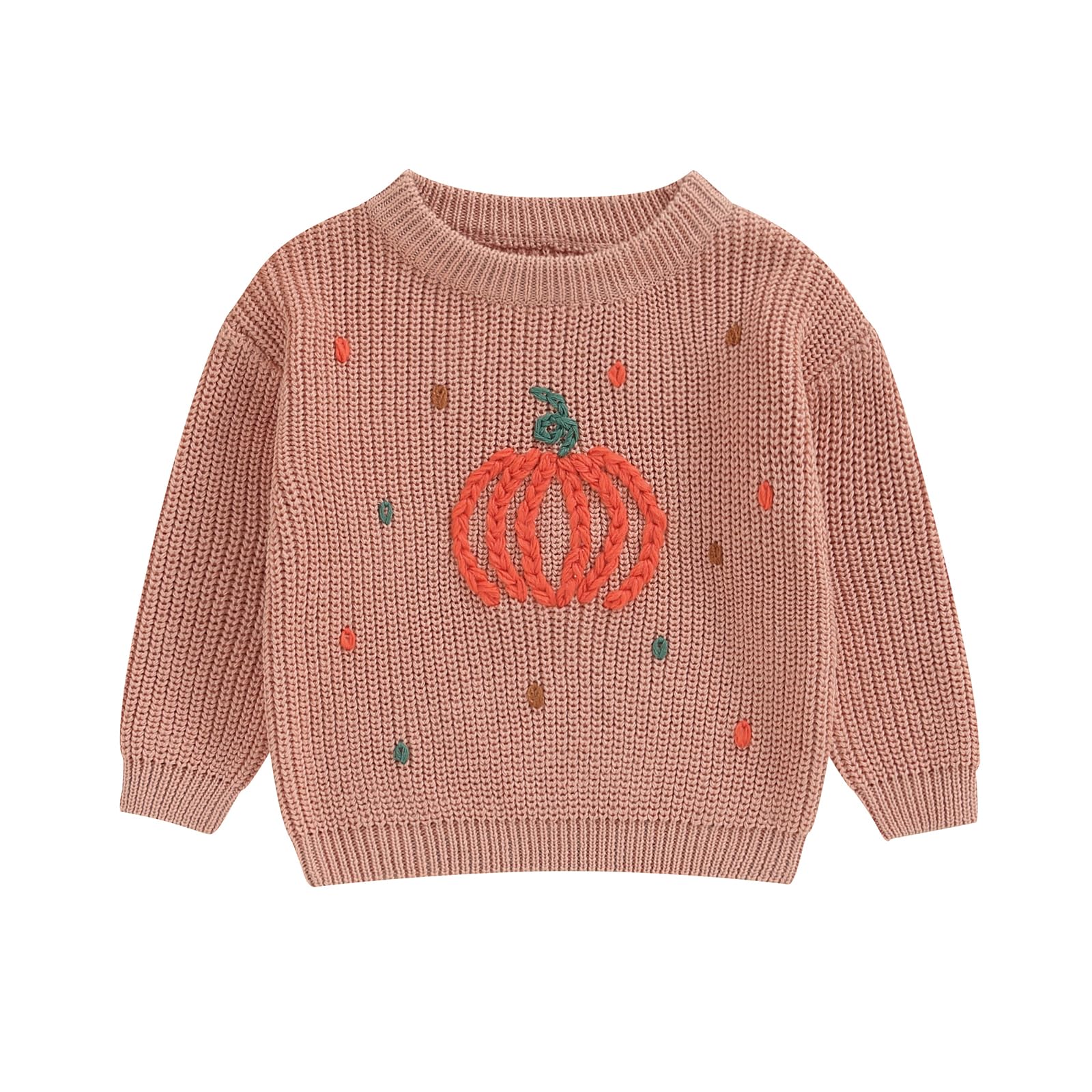 LSFYSZD Toddler Baby Girls Boys Halloween Pumpkin Sweaters Long Sleeve Crew Neck Winter Warm Knitwear Pullover Jumpers Top — view 177