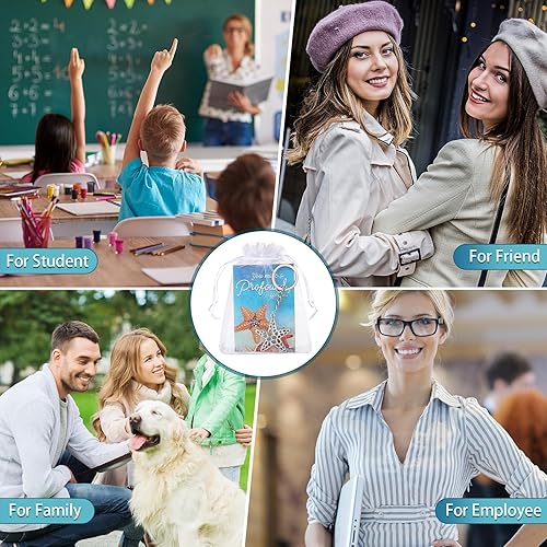 Miniatura 6 de Kigeli Juego de 40 regalos de historia de estrellas de mar, regalos a granel para empleados, regalos de agradecimiento al personal, tarjetas de