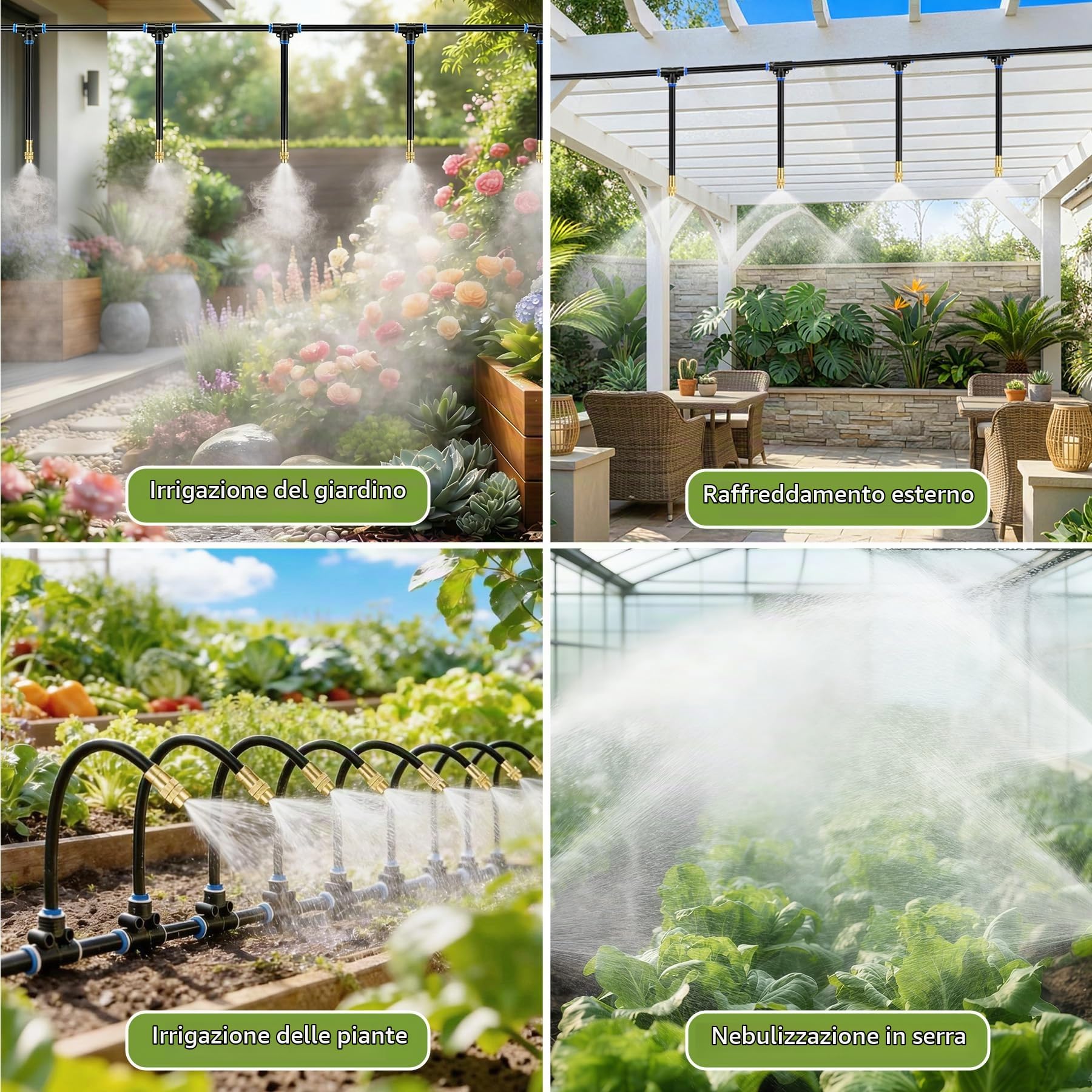 Forever Speed 360° Kit Irrigazione Giardino Automatica, Irrigazione a Goccia con Ugelli Regolabili Sistema Irrigazione Automatica per Giardini, Prati, Piante in Vaso, Serre (20m)