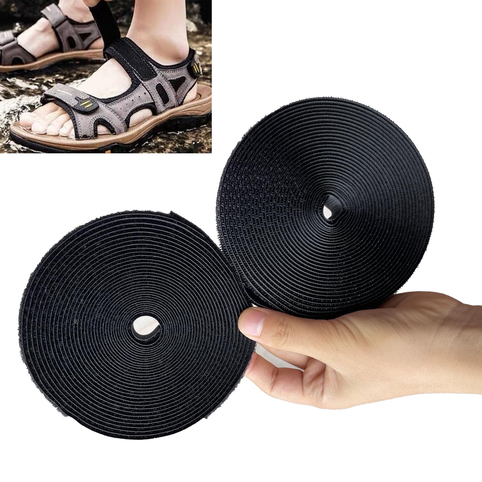 Hook and Loop Sewing Fasteners Non Adhesive Interlocking Tape Holding for Fabrics Leather Clothes Crafting Replace Broke Zipper and Snaps (4/5 inch)