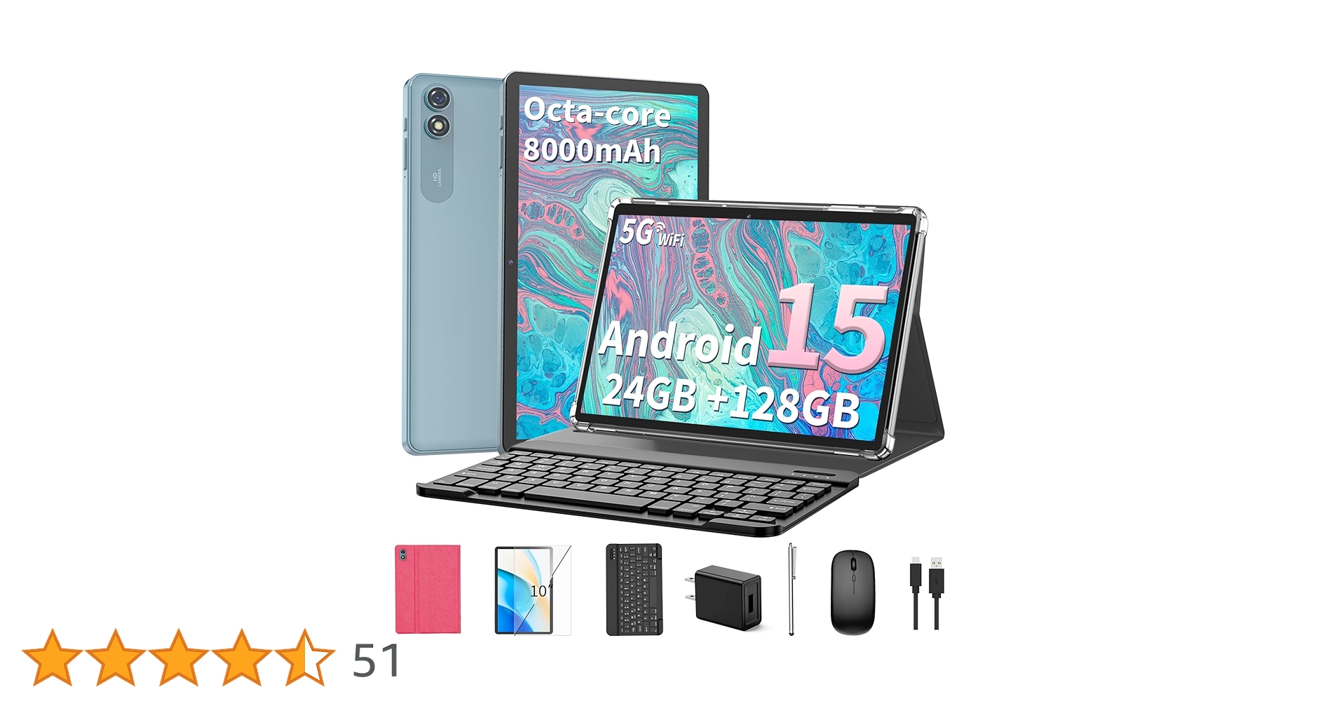 Amazon.co.jp: 2025 Android 15 タブレット キーボード付き 24GB