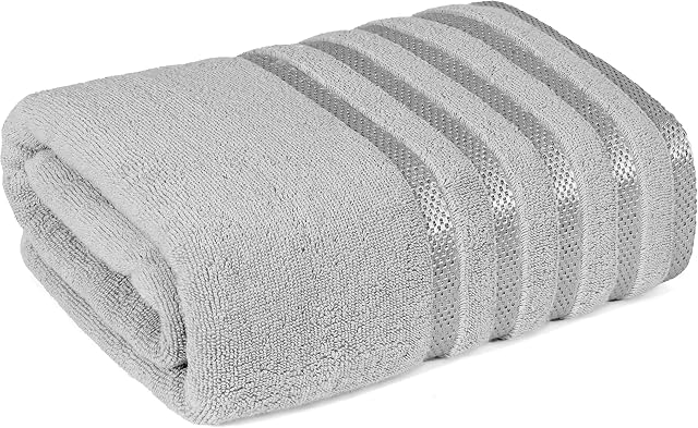 Weave Essentials Jumbo Bath Sheet - 100% Combed Cotton Bath Sheet - 500 GSM Bath Sheet Luxury Plush Sheets - 1 piece 90 x 180 cm / 35 x 70 inch Super Absorbent large towels (Bath Sheet, Silver Grey)