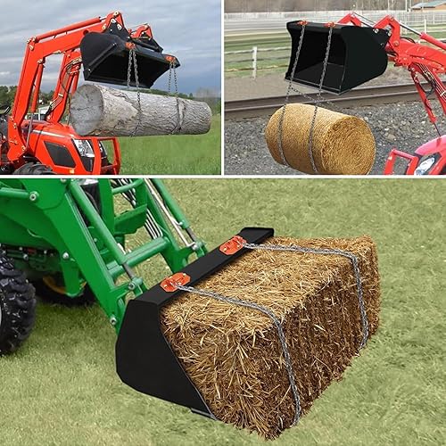 Miniatura 9 de Paquete de 2 ganchos de cubo de tractor de 38 pulgadas con anillo en D, máximo 15,000 libras de acero forjado de grado 70, gancho de agarre para