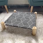 Pozico Elevated Pet Bed with Breathable Mesh for Small Cat and Dog, Raised Cooling Pet Cot for Puppy and Kitty (Black Bed with Canopy, Small-18.9x18.9 inch)