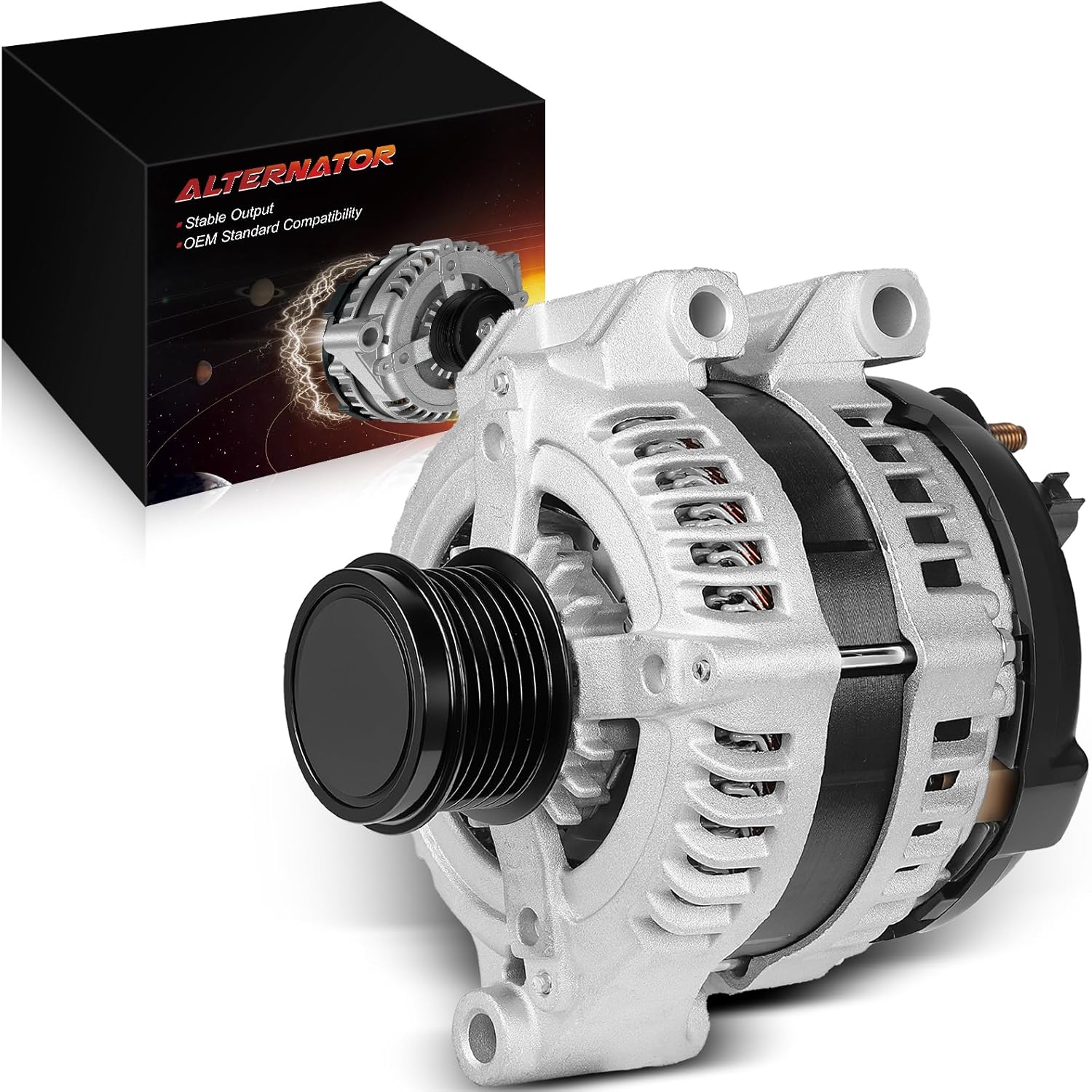 Alternator for:-Dodge Grand Caravan 2011-2020 3.6L, Journey 2011-2016, Avenger 2011-2014, for:-Chrysler Town and Country 2011-2016 3.6L, 160Amp Replace OE#68272108AA 04801624AD