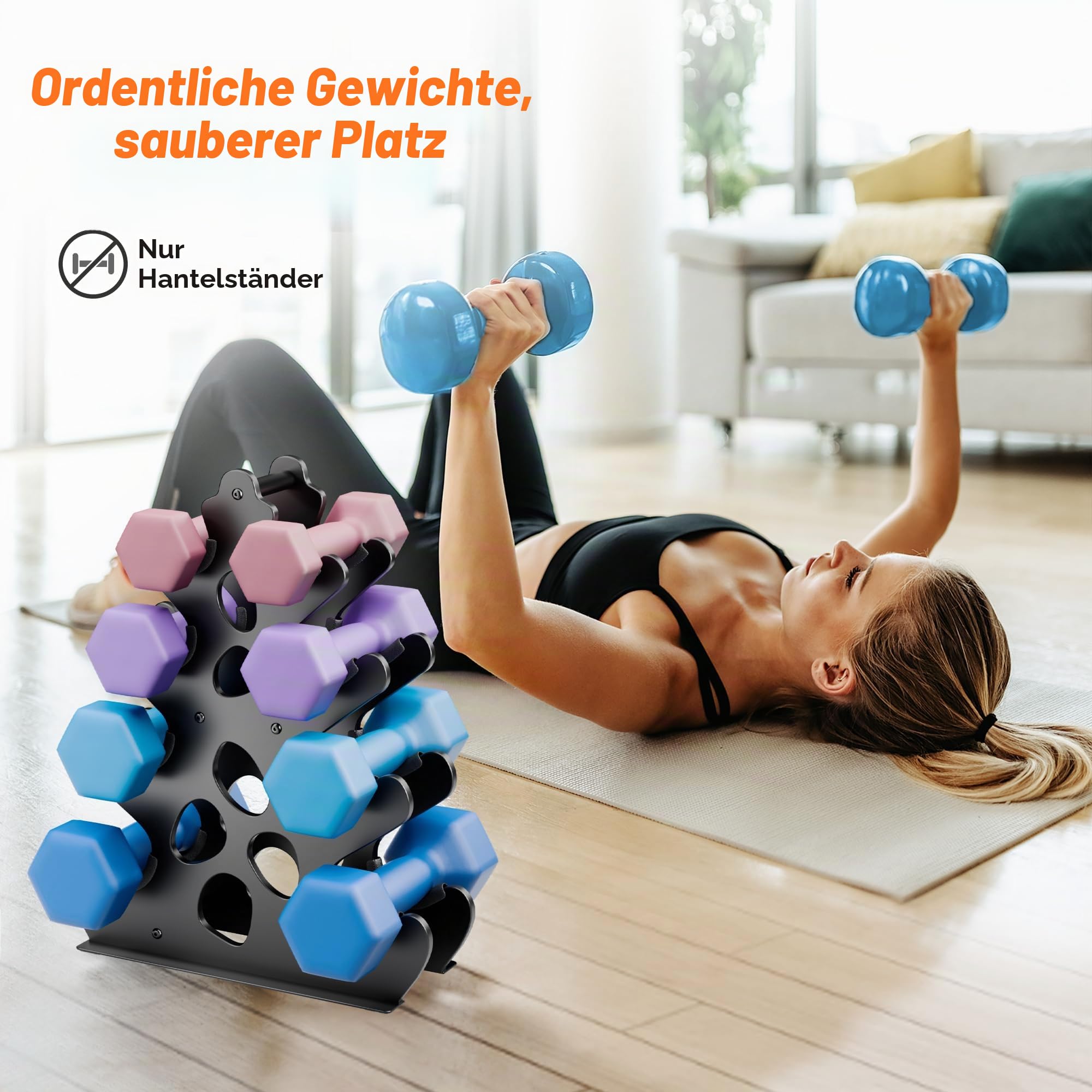 3-stufiges/4-stufiges/5-stufiges Hantelregal, Gewichtsständer für das Home Gym, Halteständer für Freihanteln
