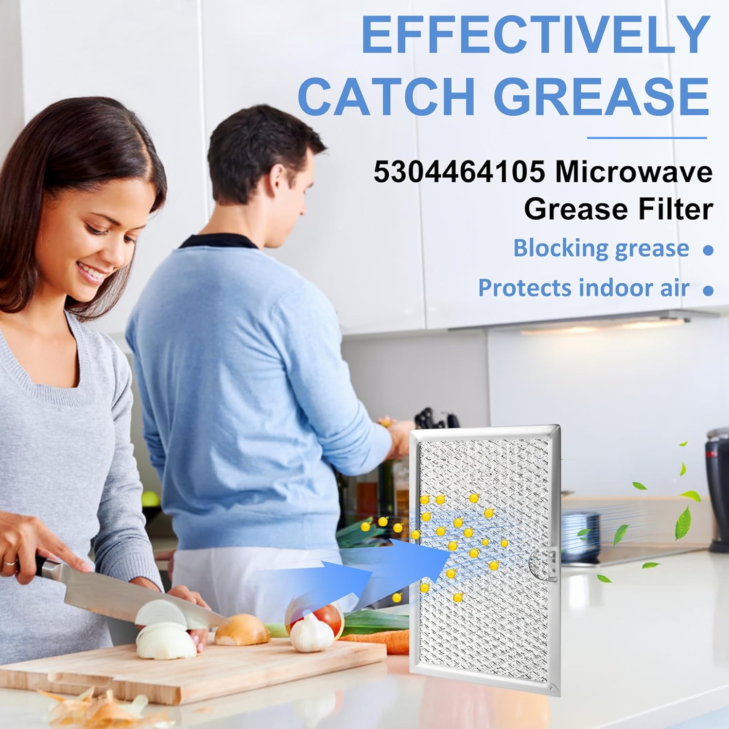 5304464105 Microwave Vent Filter 5 x 7-5/8,Fit Frigi-daire G-E Microwave,Replace WB06X10608 5304517871 5304509444 (2 Pack by TOMOON)