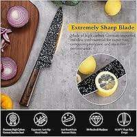 Vista 6 de Vvwgkpk Juego de cuchillos de cocina de 12 piezas con bloque de madera, juegos de cuchillos de chef profesionales con cuchillos de carne, cuchillo
