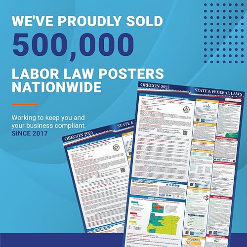 Miniatura 5 de Póster de las leyes laborales estatales y federales de Oregon 2023  Cumple con OSHA en el lugar de trabajo de 24 x 36 pulgadas  Publicación