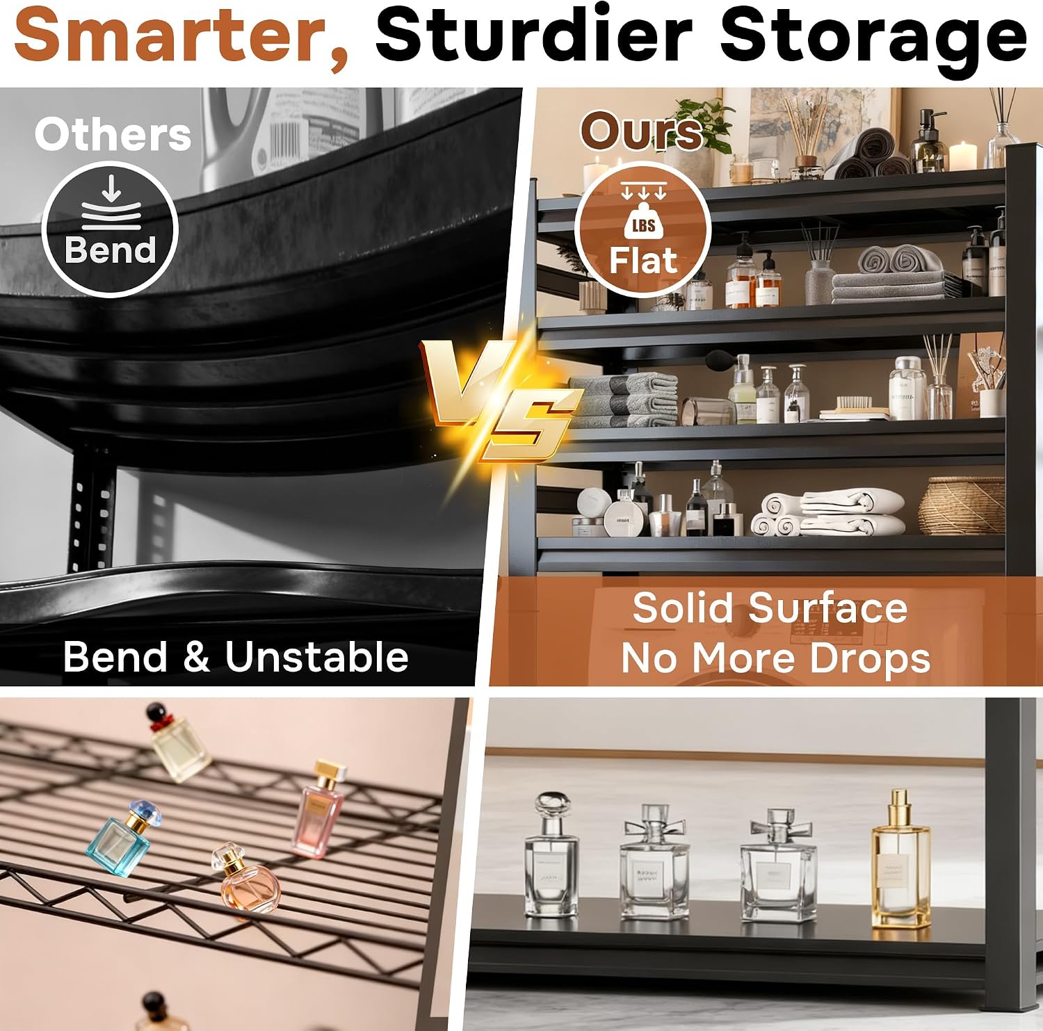 Over Washer and Dryer Shelves,5 Tier Adjustable Height Shelving,Space Saving Shelf,Adjustable Easy to Install,Space Saver Laundry Shelf Organizer,78”H*13.8”D*35.4“W