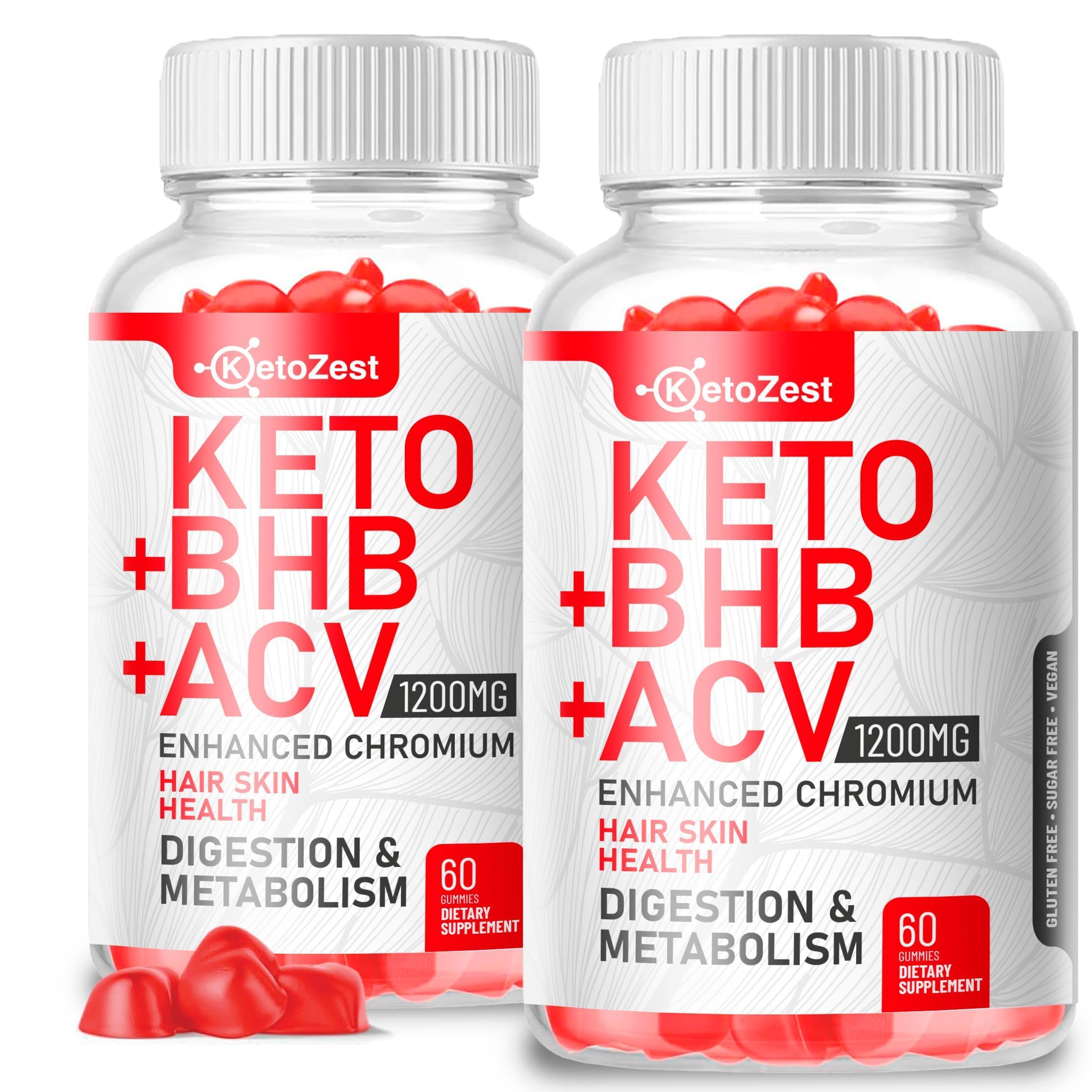 Keto ACV BHB Gummies - Apple Cider Vinegar with The Mother Supplement - Vitamin D3 Zinc Beetroot Pomegranate Chromium Beta Hydroxybutyrate - Vegan Sugar Gluten Free for Men Women