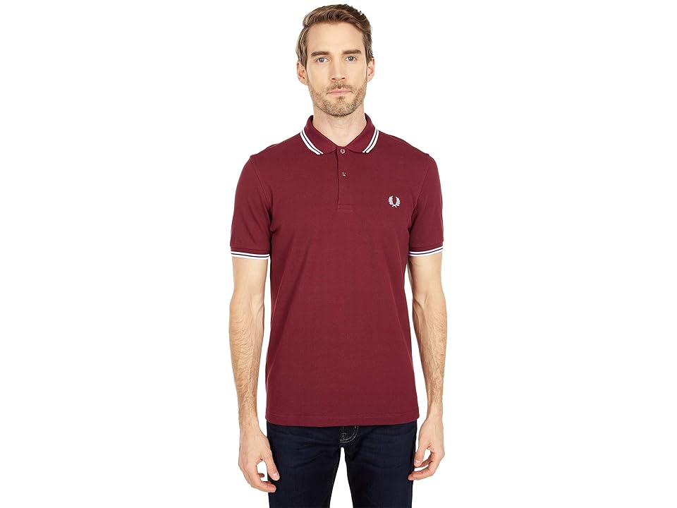 Fred Perry Twin Tipped Shirt (Port) Men's Short Sleeve Knit INTERNATIONAL SHIPPING