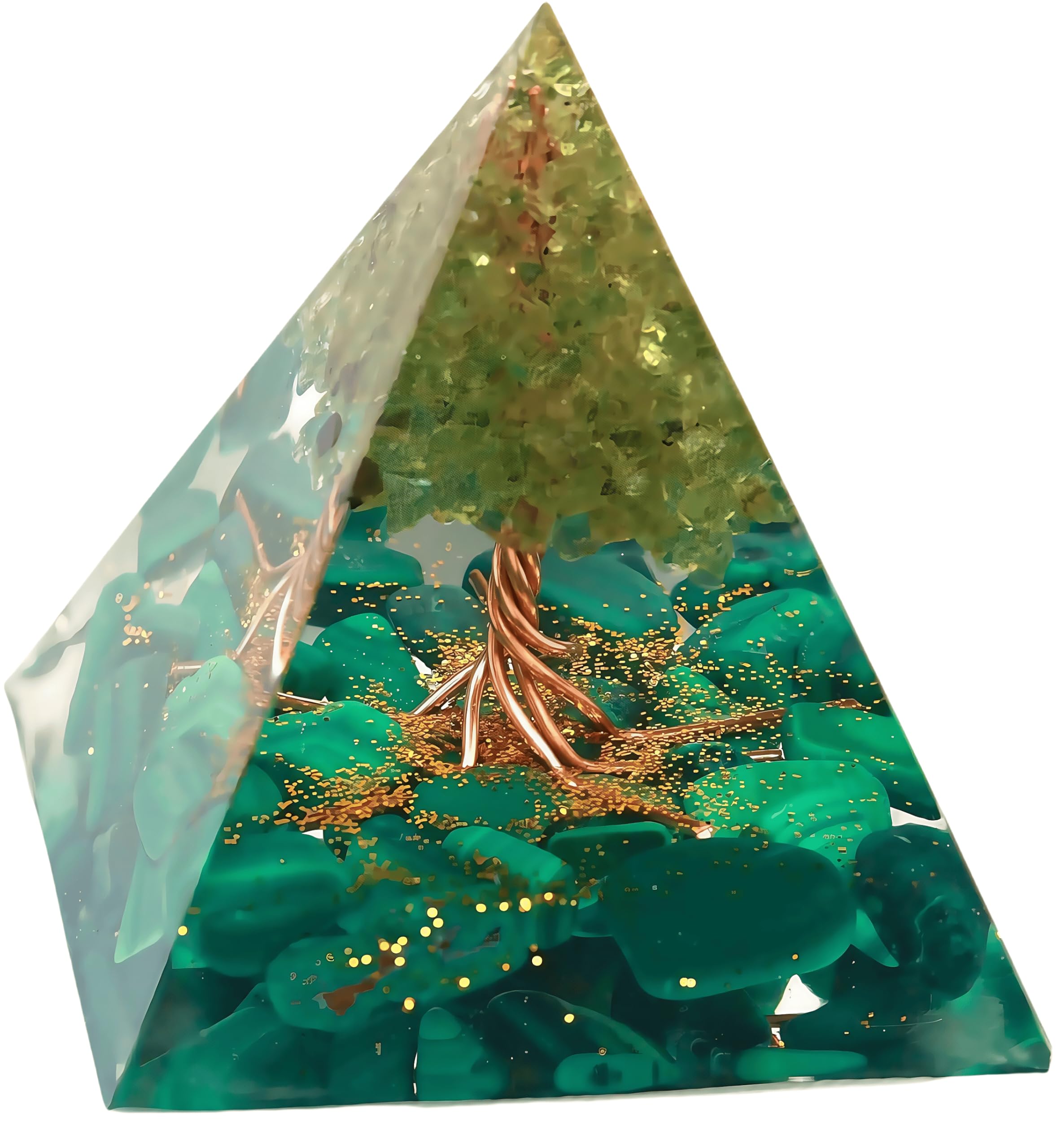 EternalOrgone Orgonite Pyramids Money Healing Crystals Pyramid for Positive Energy Rose Quartz with Amethyst Stone Real Small Pyramid 50mm Promotes