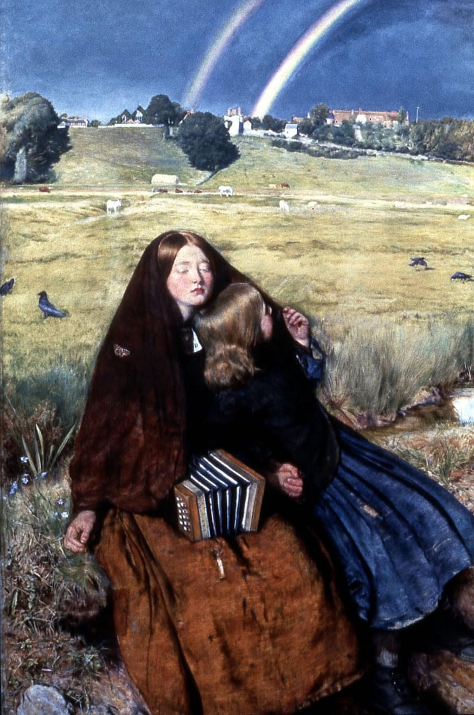 POSTERIIk Vintage Print Pop Art Landscape Artwork the Blind Girl by John Everett Millais Art Prints for Office Home Decor 60x90cm