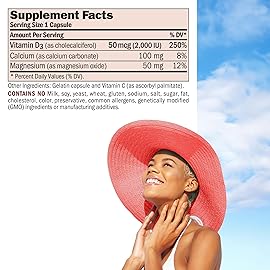 ANDREW LESSMAN Vitamin D3 1000 IU 360 Capsules - High Potency, Essential for Calcium Absorption, Supports Bone Health, Healthy Muscle Function, Immune System, More. Small Easy to Swallow Capsules