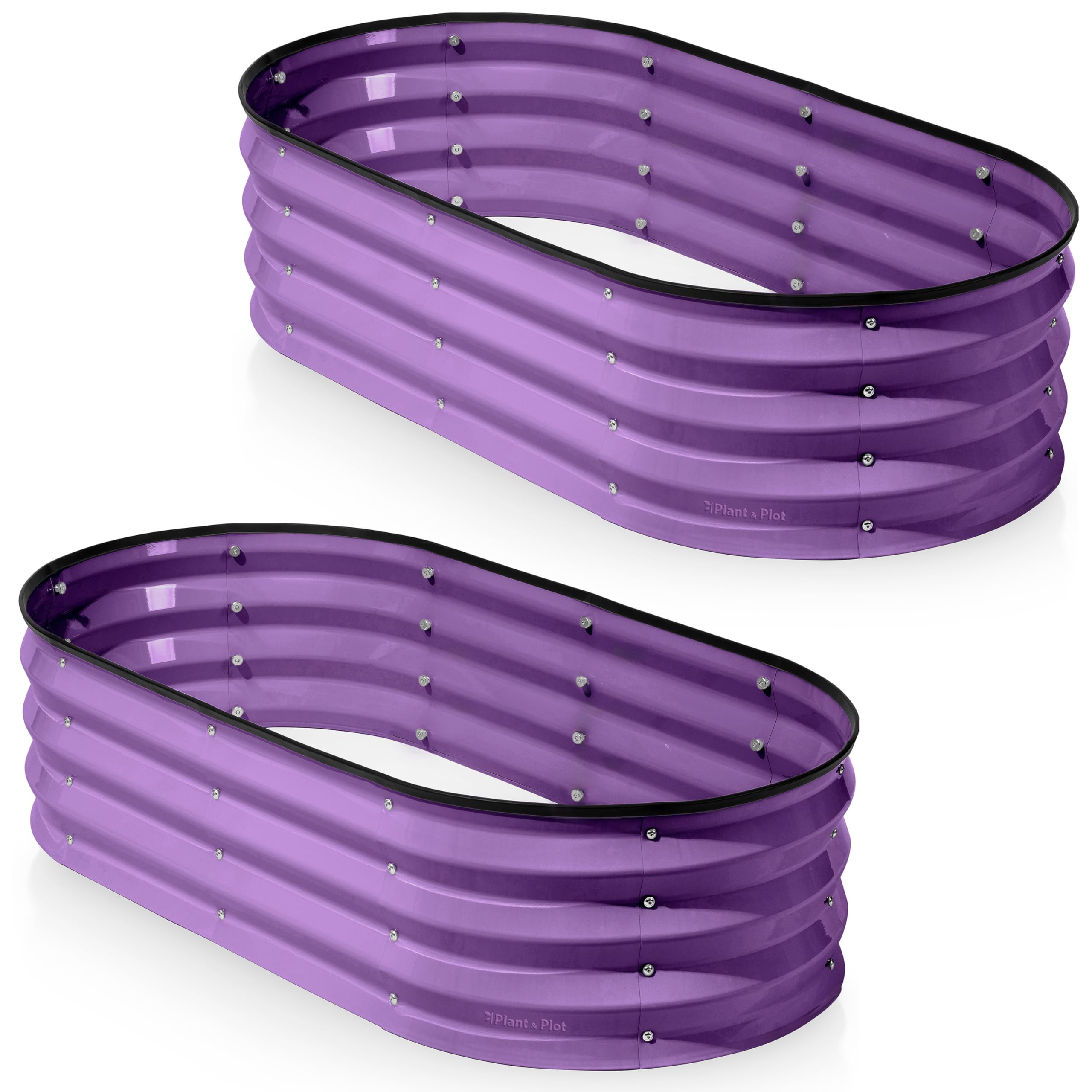 Galvanized Raised Garden Beds Outdoor // 4ร2ร1 ft (2-Pack) Planter Raised Beds for Gardening, Vegetables, Flowers (Purple) // Large Metal Garden Box