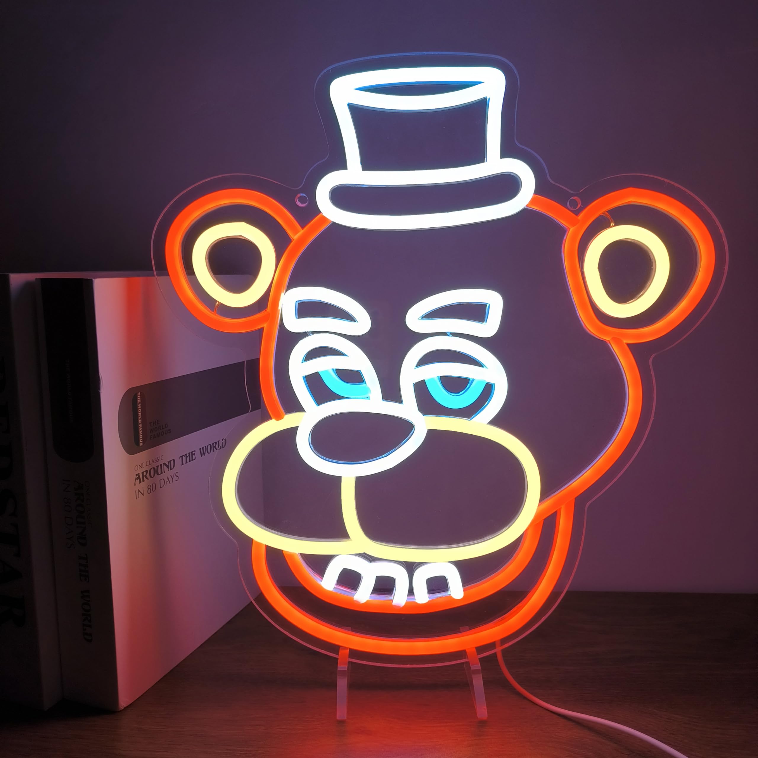 Freddy Fazbear Neon Sign Five Nights at Freddy's/fnaf Freddy Neon Signs for  Wall Art Dimmable LED Sign USB-Powered Anime Neon Signs for Party Home